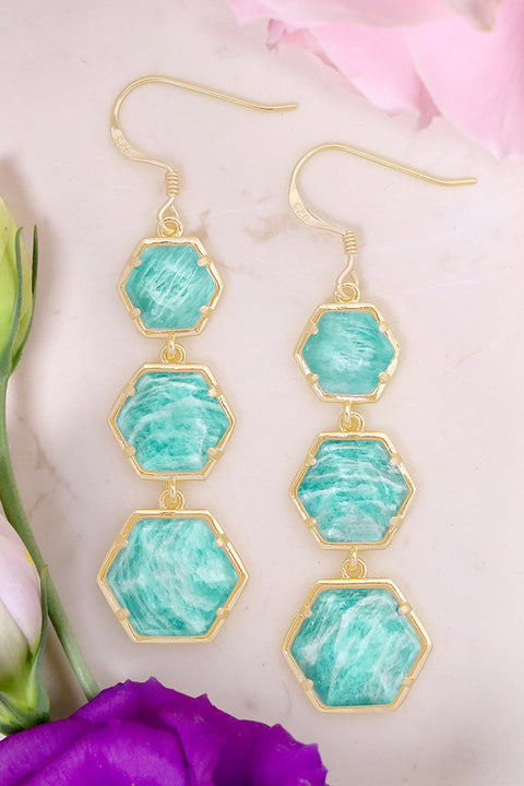 Amazonite Drop Earrings - GF