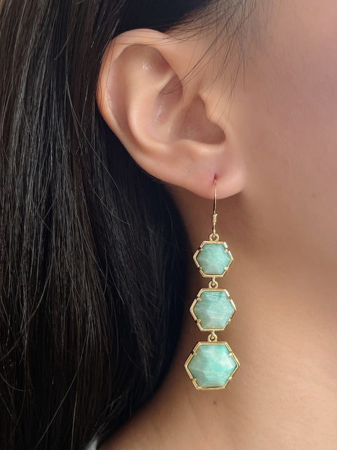 Amazonite Drop Earrings - GF