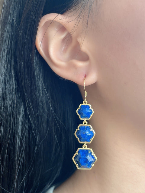 Lapis Drop Earrings - GF