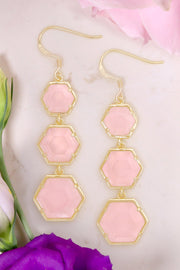 Rose Quartz Drop Earrings - GF