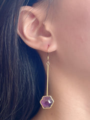 Amethyst Pendulum Drop Earrings - GF