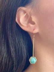 Amazonite Pendulum Drop Earrings - GF