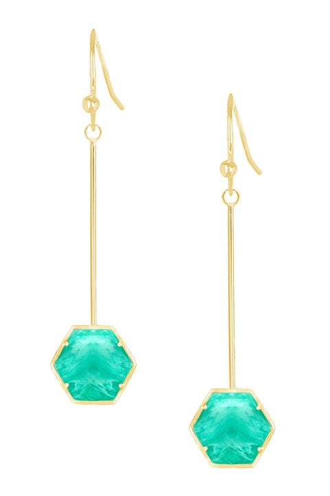 Amazonite Pendulum Drop Earrings - GF