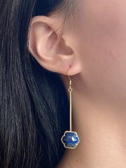 Lapis Pendulum Drop Earrings - GF