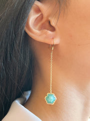 Amazonite Pendulum Drop Earrings - GF