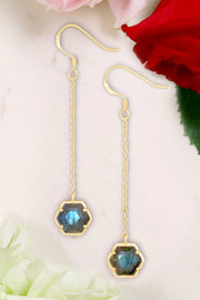 Labradorite Pendulum Drop Earrings - GF