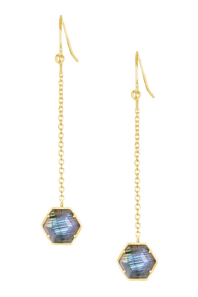 Labradorite Pendulum Drop Earrings - GF