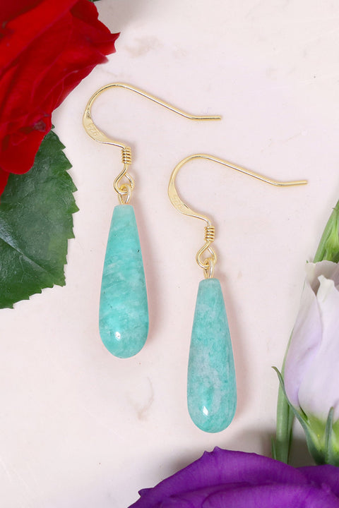 14k Vermeil & Amazonite Drop Earrings - VM