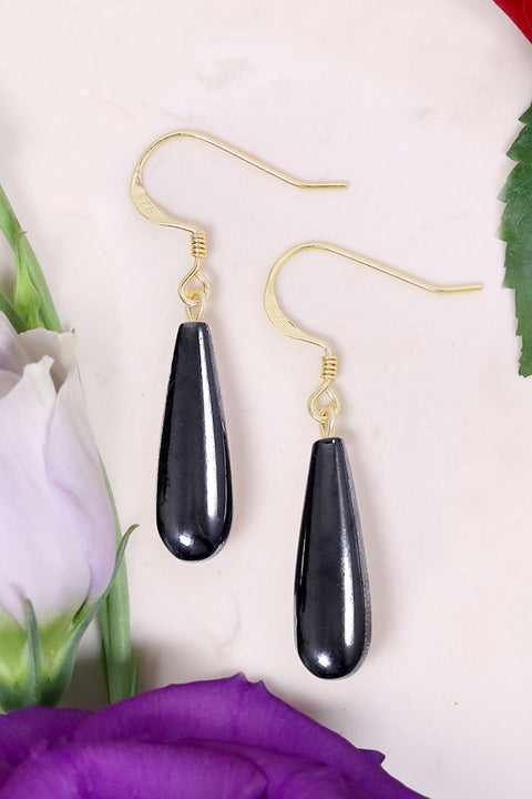 14k Vermeil & Hematite Drop Earrings - VM