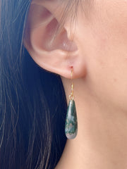 14k Vermeil & Moss Agate Drop Earrings - VM