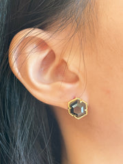 Hematite Hexagon Post Earrings - GF