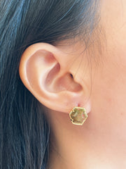 Unakite Hexagon Post Earrings - GF