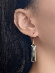 Hematite Rectangle Drop Earrings - GF