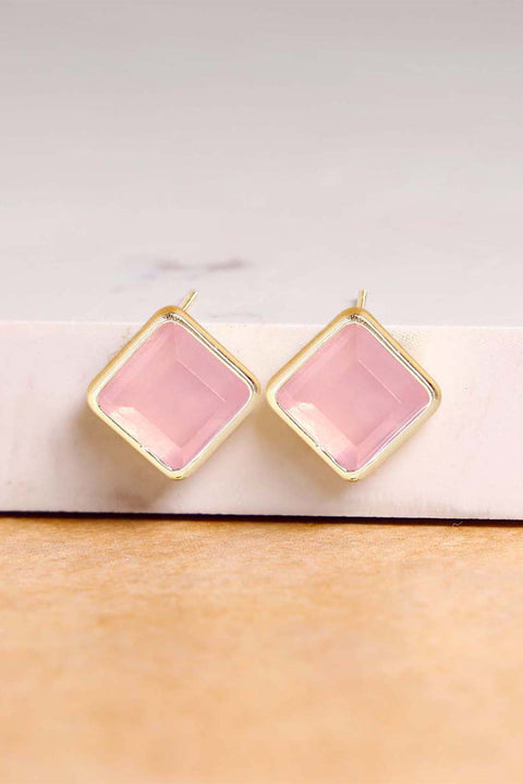 Rose Quartz Rachel Post Earrings - GF