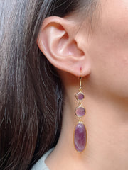 Amethyst Statement Earrings - GF