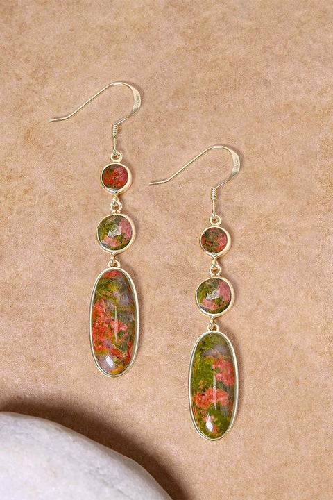 Unakite Statement Earrings - GF