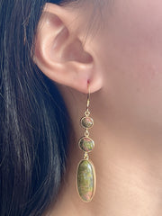 Unakite Statement Earrings - GF