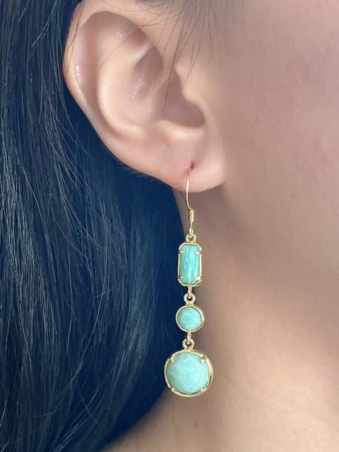 Amazonite Drop Earrings - GF