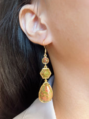 Unakite Statement Earrings - GF