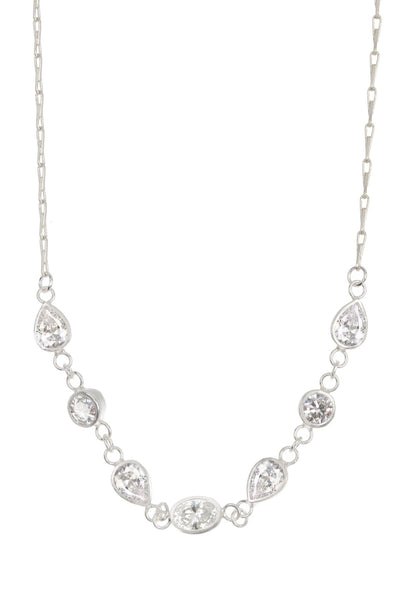 Cubic Zirconia Station Necklace - SF