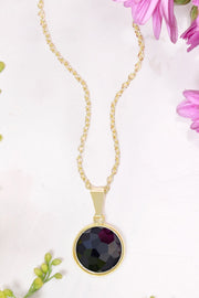 Hematite Round Pendant Necklace - GF