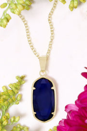 London Blue Crystal Pendant Necklace - GF