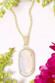 Moonstone Crystal Pendant Necklace - GF