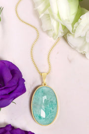 Amazonite Cabochon Pendant Necklace - GF