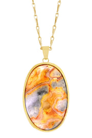 Crazy Lace Agate Cabochon Necklace - GF