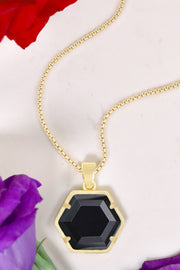 Hematite Hexagon Pendant Necklace - GF