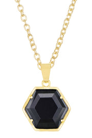 Hematite Hexagon Pendant Necklace - GF