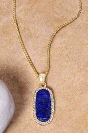 Lapis Halo Pendant Necklace - GF