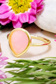 Rose Crystal Teardrop Ring - GF