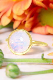 Moonstone Crystal Round Ring - GF