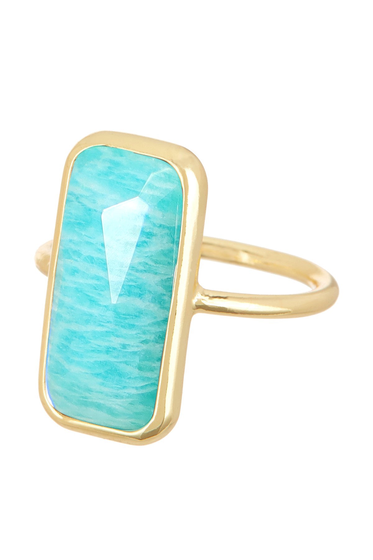 Amazonite Rectangle Ring - GF