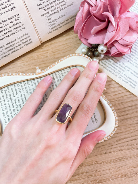 Amethyst Rectangle Ring - GF