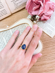 Lapis Teardrop Ring - GF