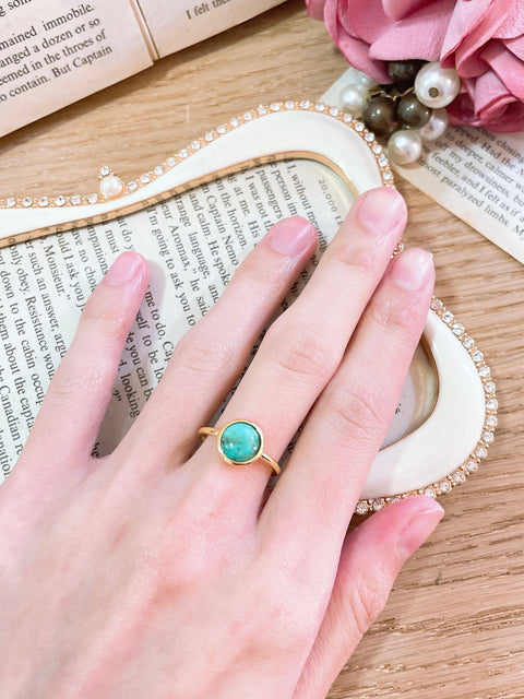 Turquoise Cab Ring - GF