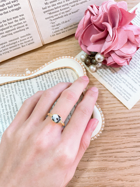 Zebra Jasper Cab Ring - GF