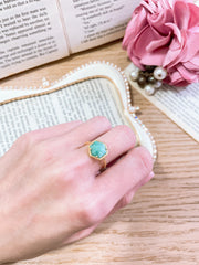 Amazonite Hexagon Ring - GF