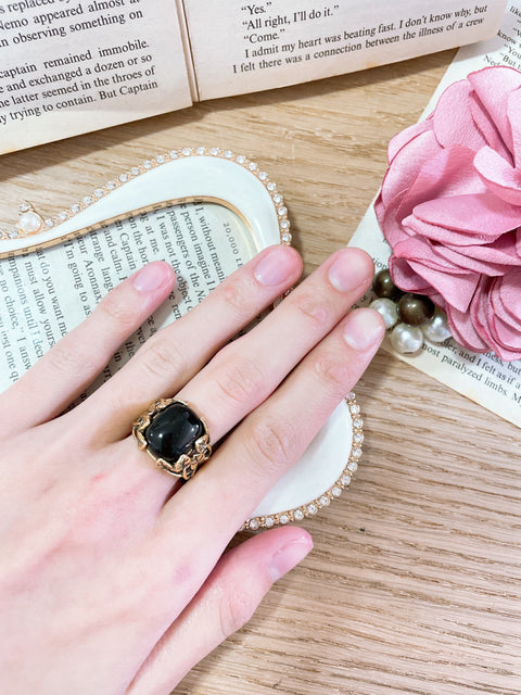 Black Onyx Garden Ring In - GF