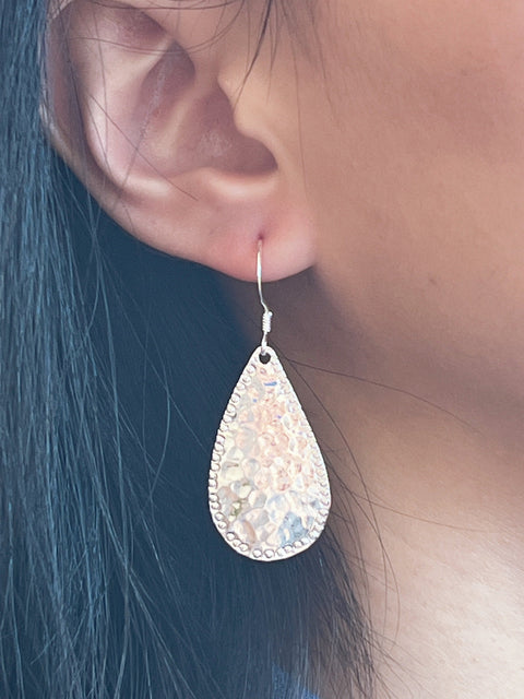 Hammered Teardop Earrings - SF