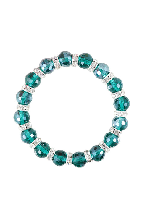 Emerald Color Faceted Crystal Bracelet - SF