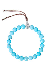 Turquoise Mala Prayer Beaded Adjustable Bracelet - SF