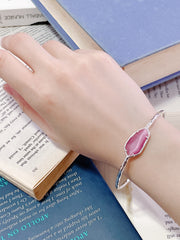 Pink Cat's Eye Bangle Bracelet - SF