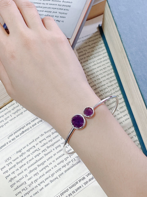 Amethyst Orbit Cuff Bracelet - SF