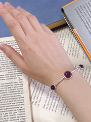 Amethyst Cuff Bracelet In Silver - SF