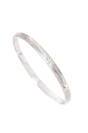 Sterling Silver Diamond cut Bangle Bracelet - SS