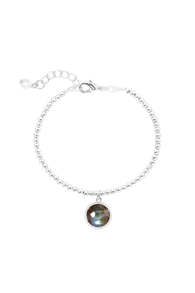 Labradorite Beaded Charm Bracelet - SF