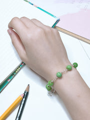 Green Murano Glass Mala Beads Bracelet - SF